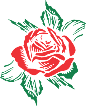 Stylized Red Rose Graphic