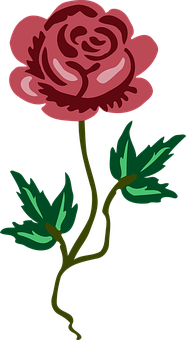 Stylized Red Rose Vector Illustration