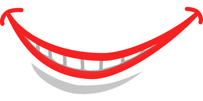 Stylized Red Smile Graphic PNG with transparent background