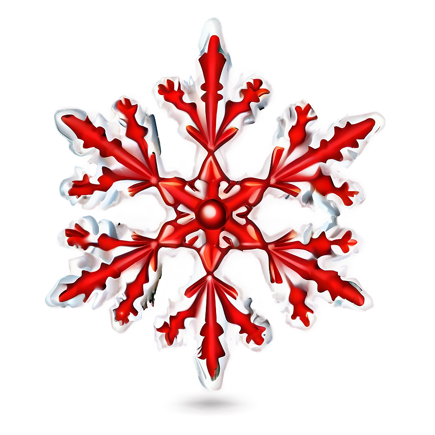 Stylized Red Snowflake Png Csg