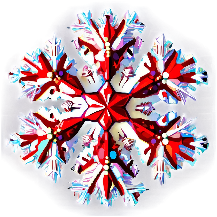 Stylized Red Snowflake Png Xsr61