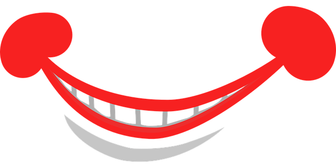 Stylized Redand White Smile PNG with transparent background