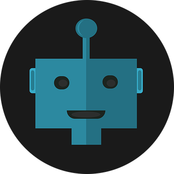 Stylized Robot Icon PNG with transparent background