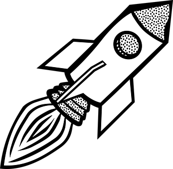 Stylized Rocket Illustration PNG with transparent background