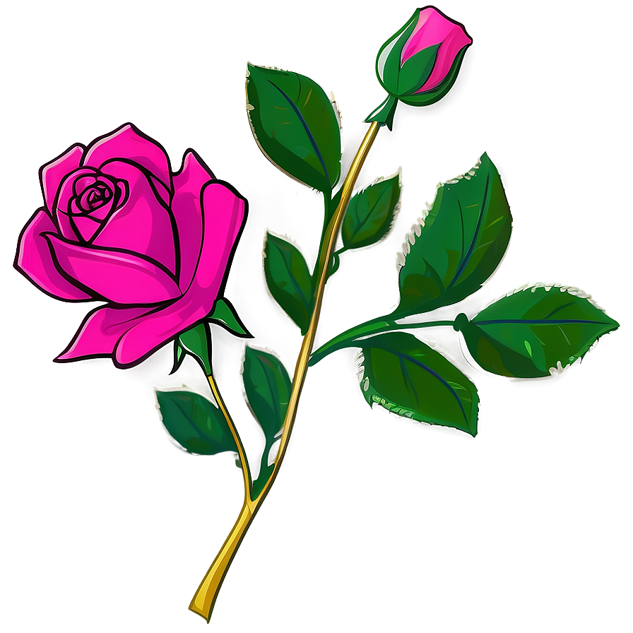 Stylized Rose Clipart Png 06272024