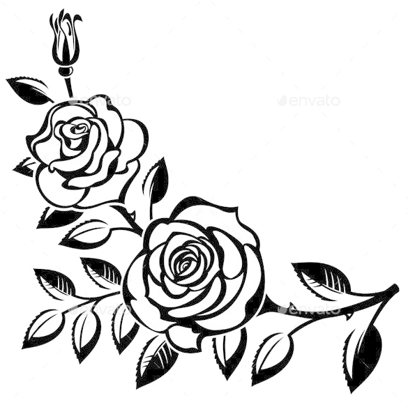 Stylized Rose Outlines