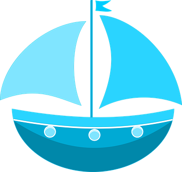 Stylized Sailboat Graphic PNG with transparent background