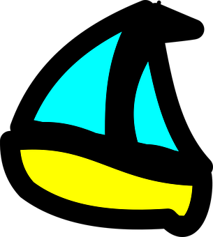 Stylized Sailboat Graphic PNG with transparent background