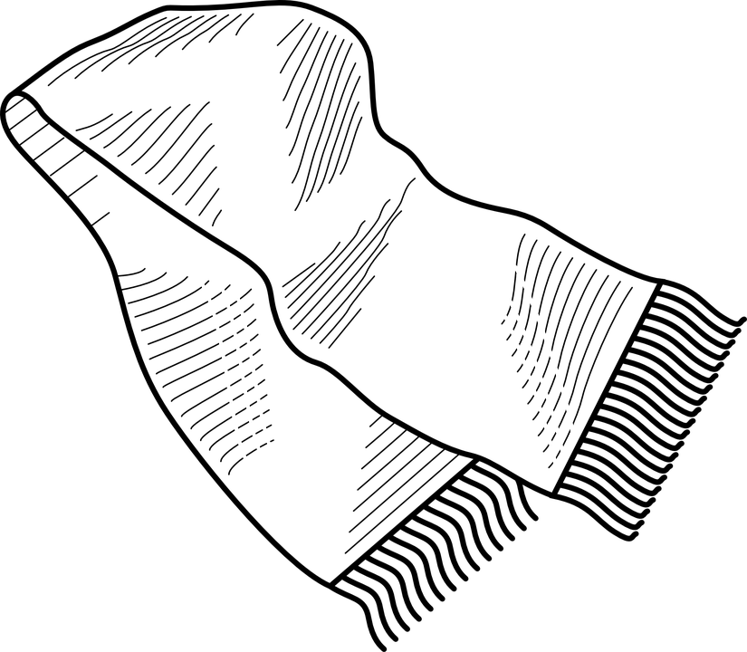 Scarf, Clothing, Shawl, Winter, Warm, Fashion, Clothes - Colouring Pages Scarf, HD Png Download PNG with transparent background