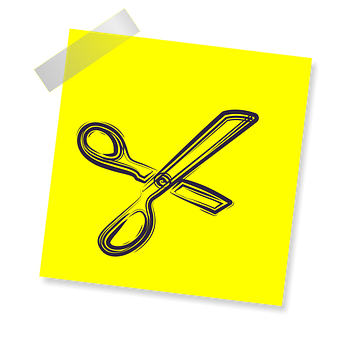 Stylized Scissorson Yellow Background PNG image with a transparent background, free high-resolution download