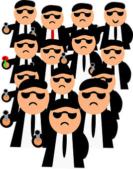 Stylized Secret Agents Illustration PNG with transparent background