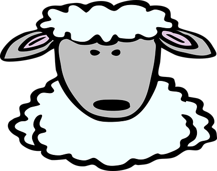 Stylized Sheep Graphic PNG with transparent background