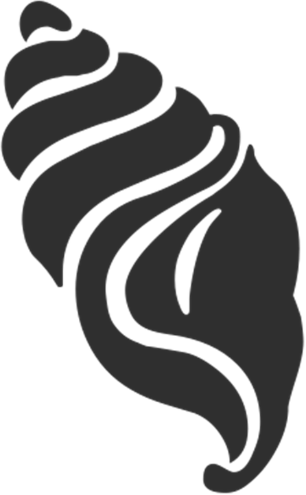 Stylized Shell Logo Silhouette PNG with transparent background
