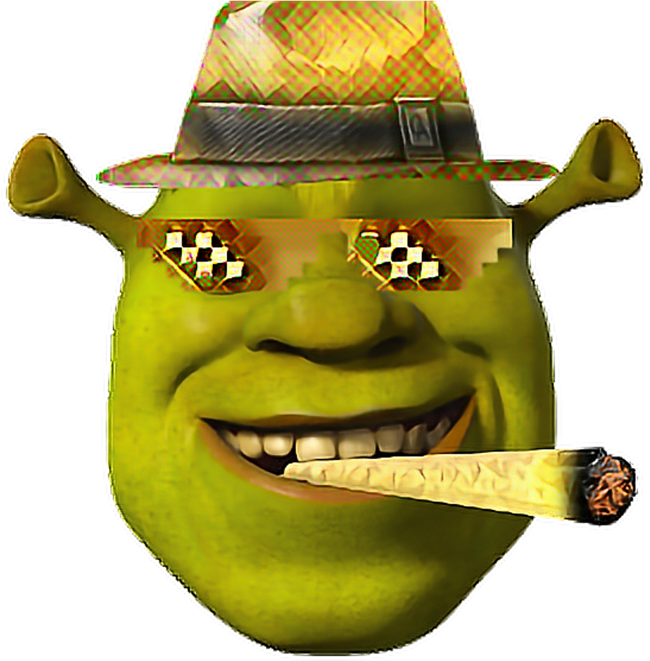 Stylized Shrek With Cigarand Sunglasses.png