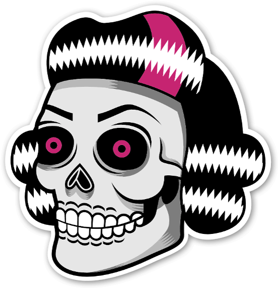 Stylized Skullwith Pink Accents