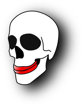 Stylized Skullwith Red Smile