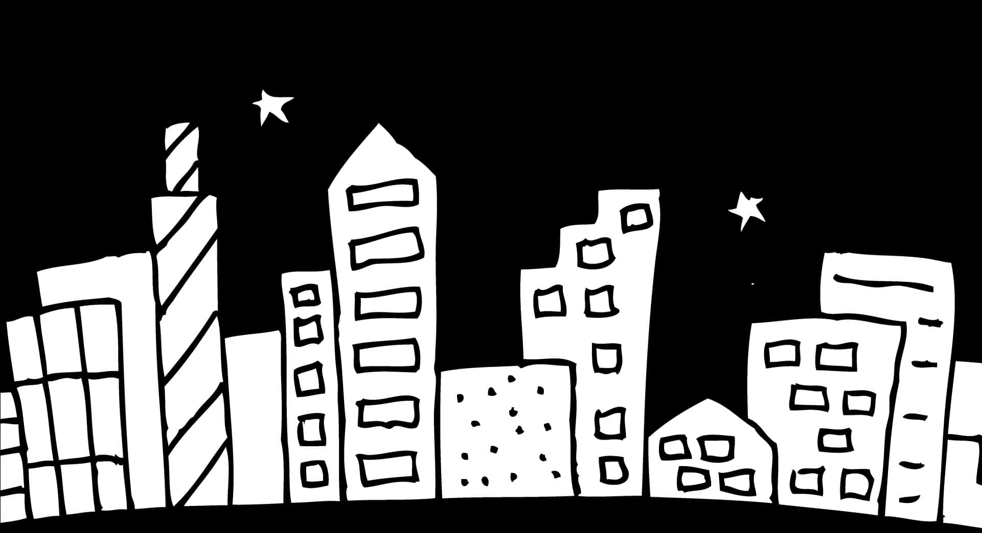Stylized Skyline Illustration PNG with transparent background