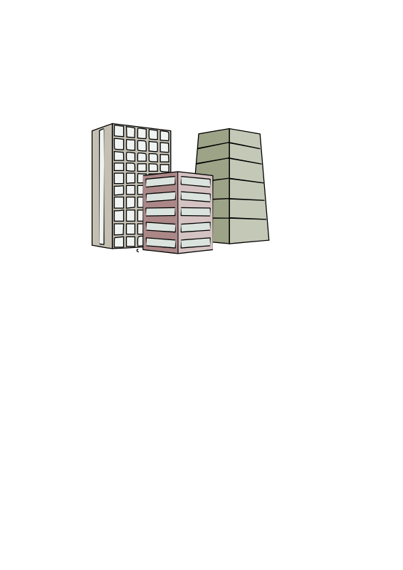 Stylized Skyscrapers Illustration PNG with transparent background