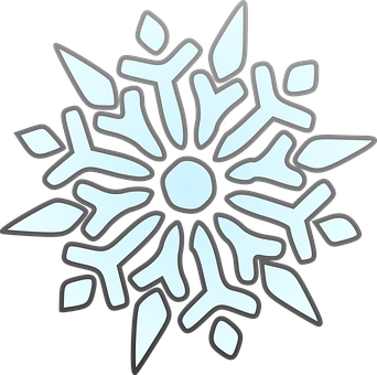 Stylized Snowflake Graphic PNG with transparent background