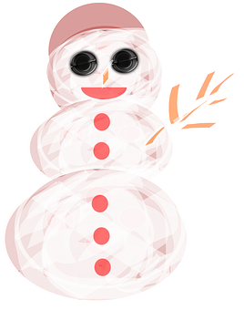 Stylized Snowman Illustration PNG with transparent background