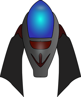 Stylized Spacecraft Illustration PNG with transparent background