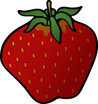 Stylized Strawberry Graphic PNG with transparent background
