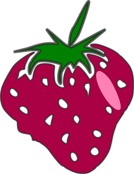Stylized Strawberry Graphic PNG with transparent background