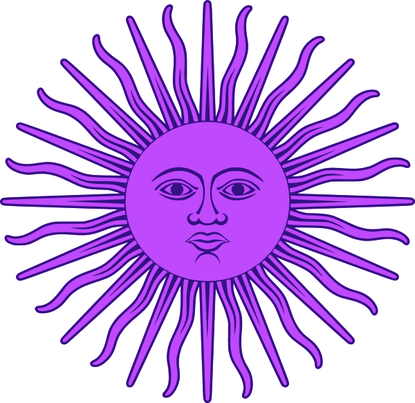 Stylized Sun Design Purpleand Green