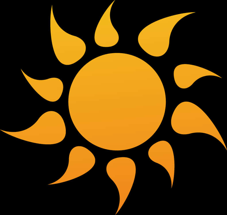 Stylized Sun Graphic PNG with transparent background