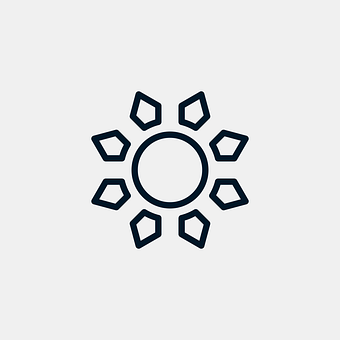 Stylized Sun Icon PNG with transparent background