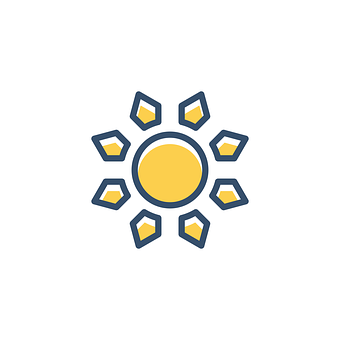 Stylized Sun Icon PNG with transparent background