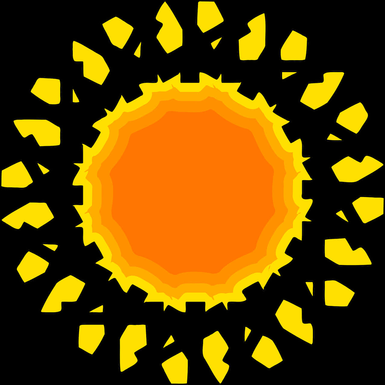 Stylized Sun Illustration Transparent Background