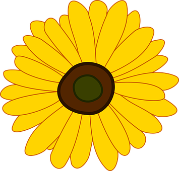 Stylized Sunflower Illustration PNG with transparent background