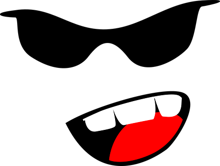 Stylized Sunglassesand Lips PNG with transparent background