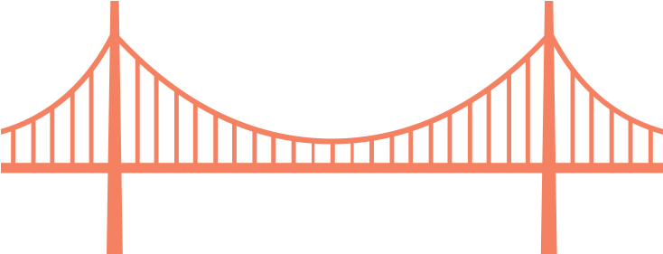 Stylized Suspension Bridge Graphic