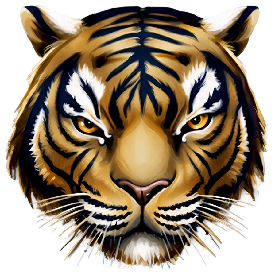 Stylized Tiger Face Graphic Png 06252024