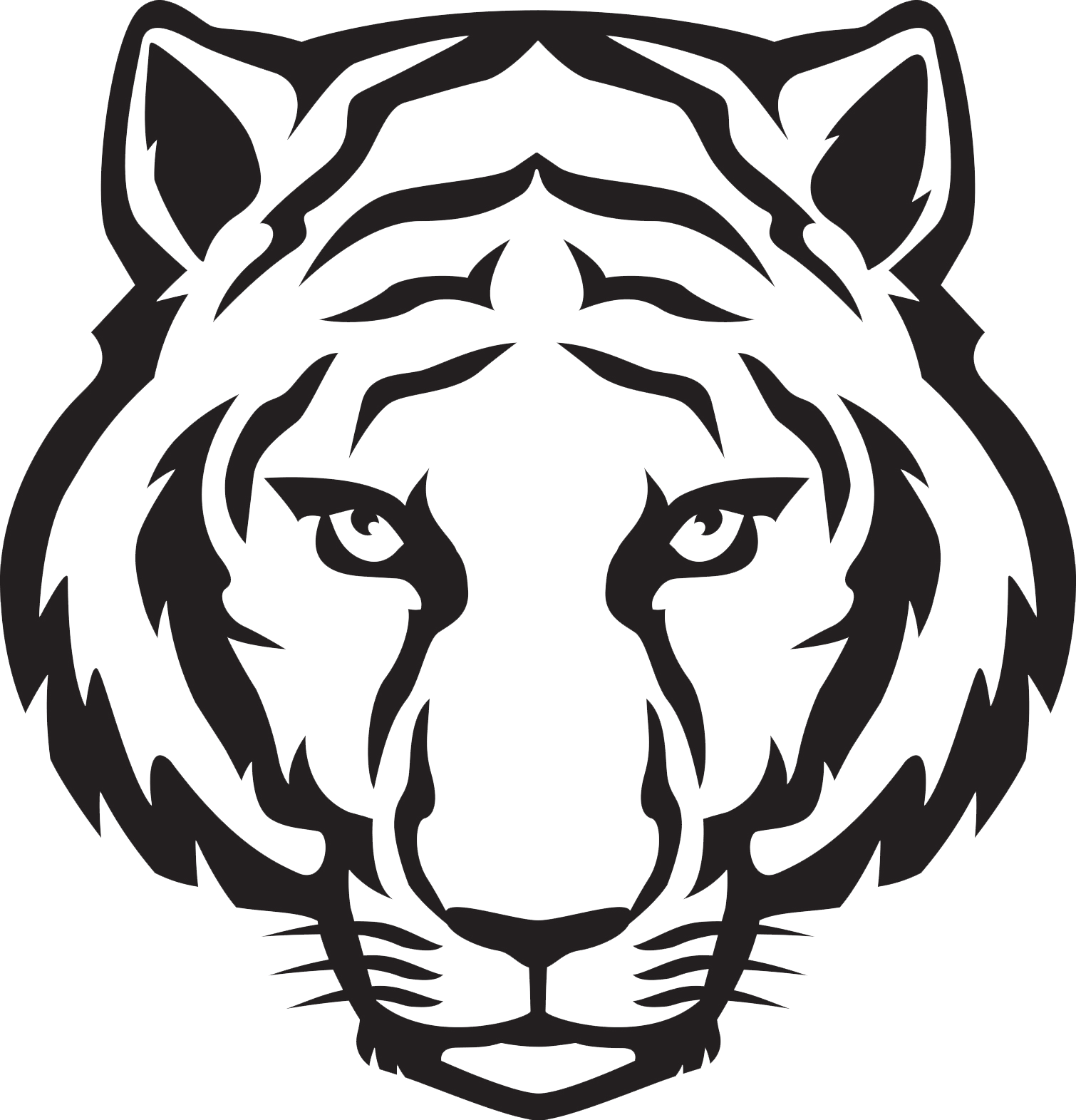 Stylized Tiger Head Graphic