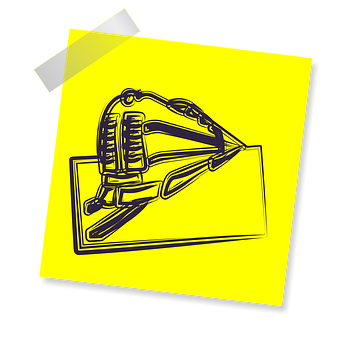 Stylized Train Sketchon Yellow Postit PNG with transparent background