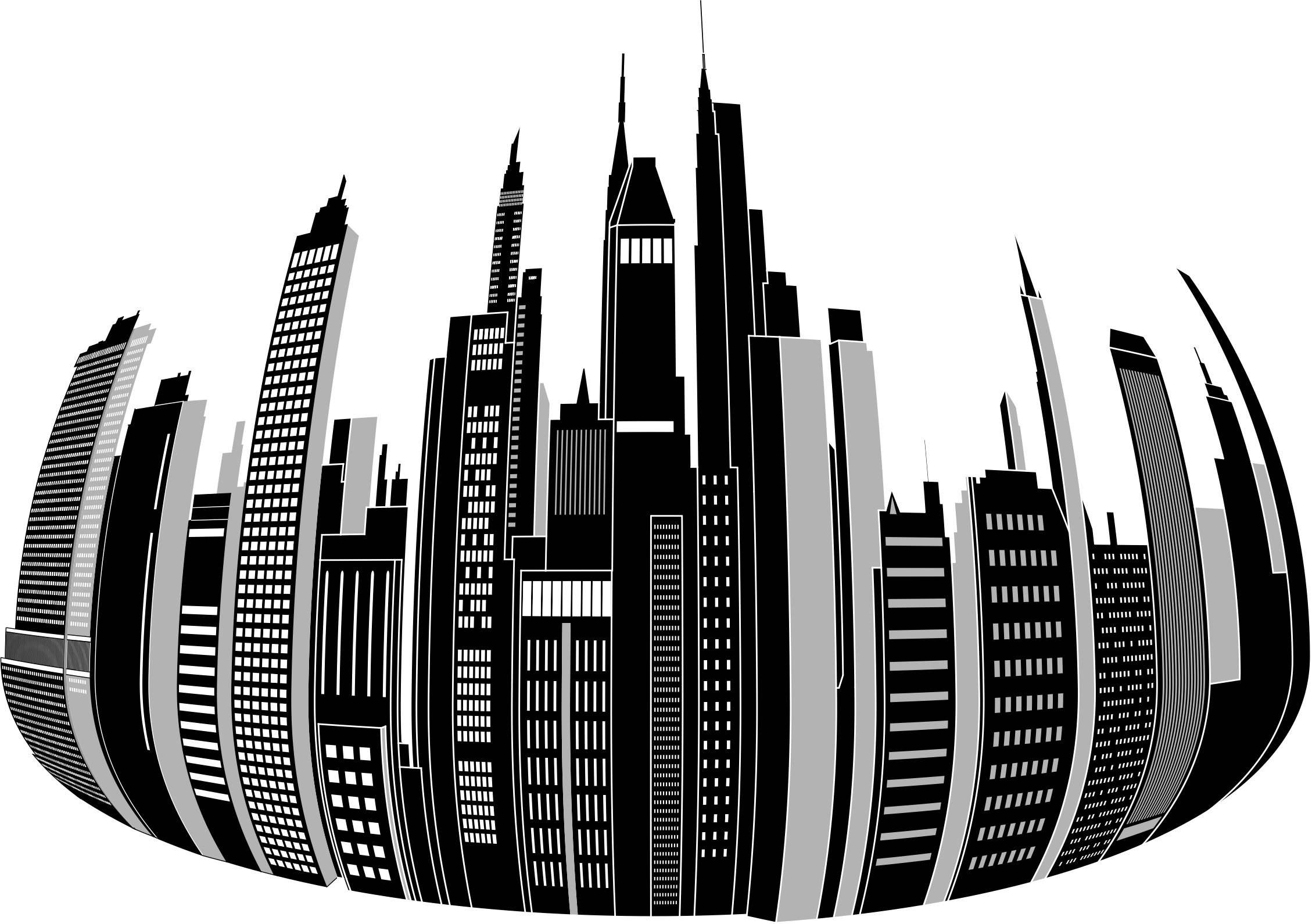 Stylized Urban Skyline Clipart