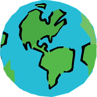 Stylized Vector Earth Graphic PNG with transparent background