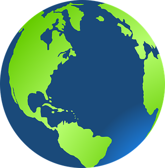 Stylized Vector Globe Americas PNG with transparent background