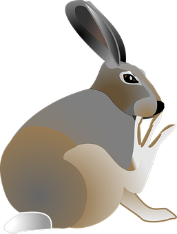 Stylized Vector Rabbit PNG with transparent background
