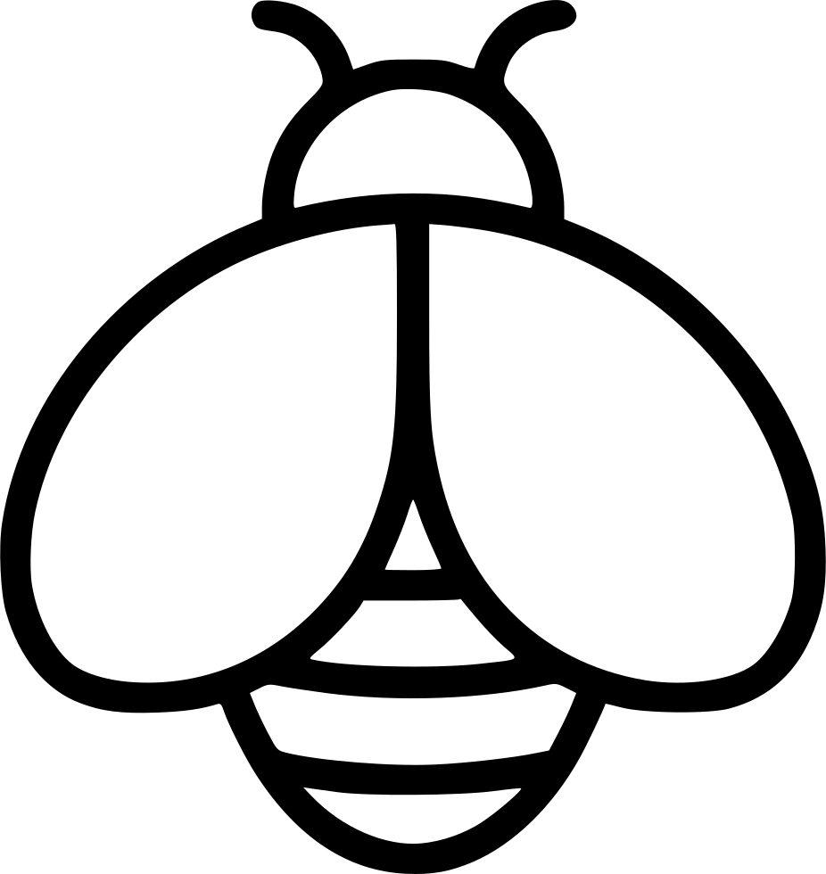Stylized Wasp Icon Blackand White PNG with transparent background