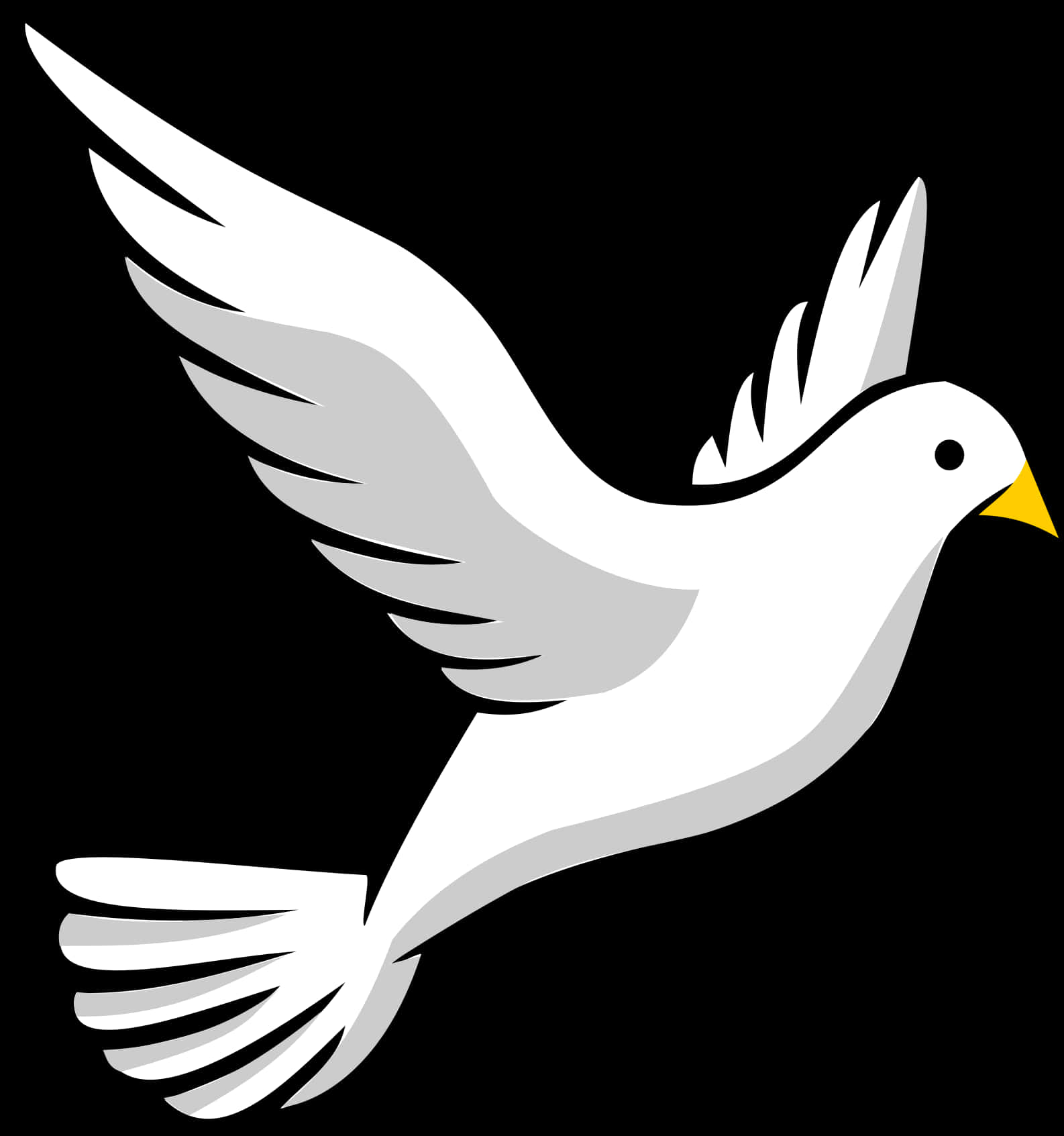 Stylized White Dove Graphic