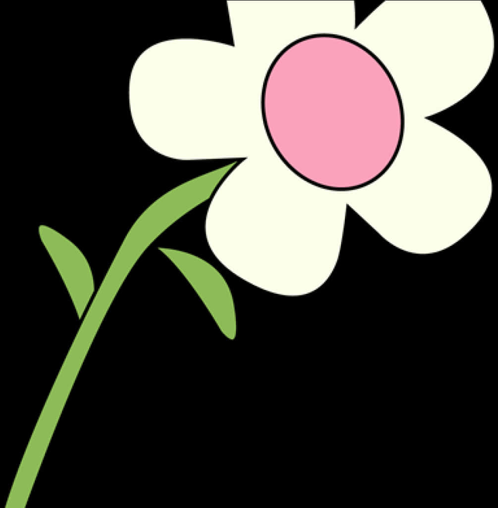 Stylized White Flower Illustration PNG with transparent background