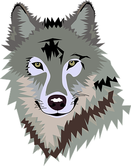 Stylized Wolf Graphic PNG with transparent background