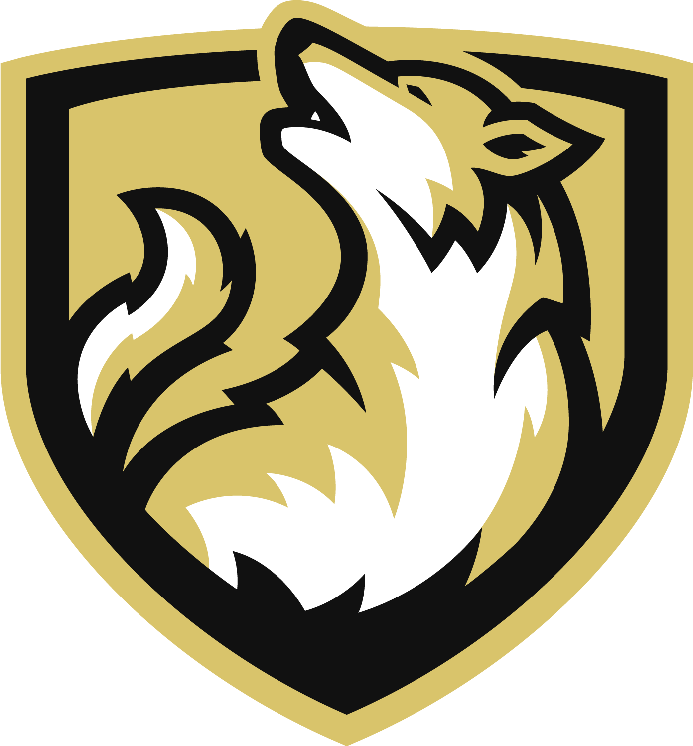 Stylized Wolf Shield Logo