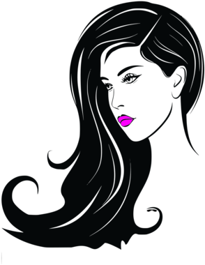 Stylized Woman Silhouettewith Flowing Hair