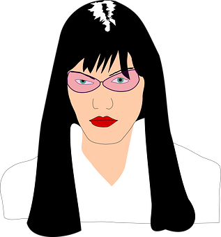 Stylized Womanwith Lightning Bolt PNG image with a transparent background, free high-resolution download