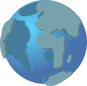 Stylized World Globe Illustration PNG with transparent background